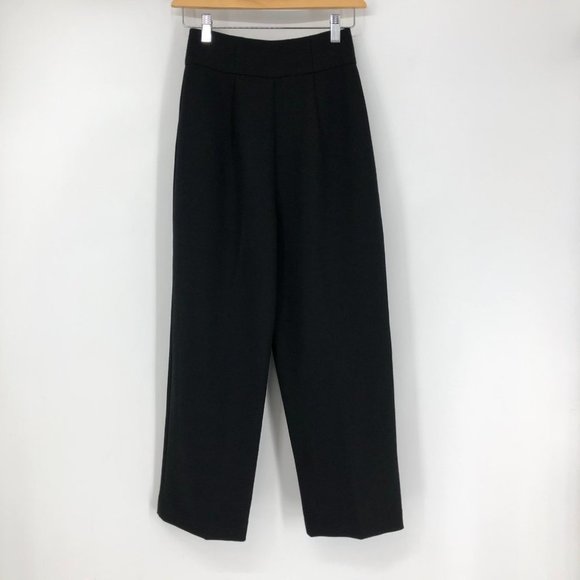 Le fou Wilfred Aritzia Black Dress Pants with Gold front buttons Size 00 - Picture 2 of 16